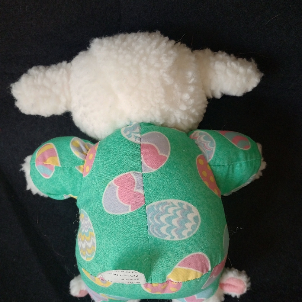 Wal-Mart Baby Lamb 8” Plush Doll Toy Easter Sheep in Bunny Slippers Green - Picture 4 of 6